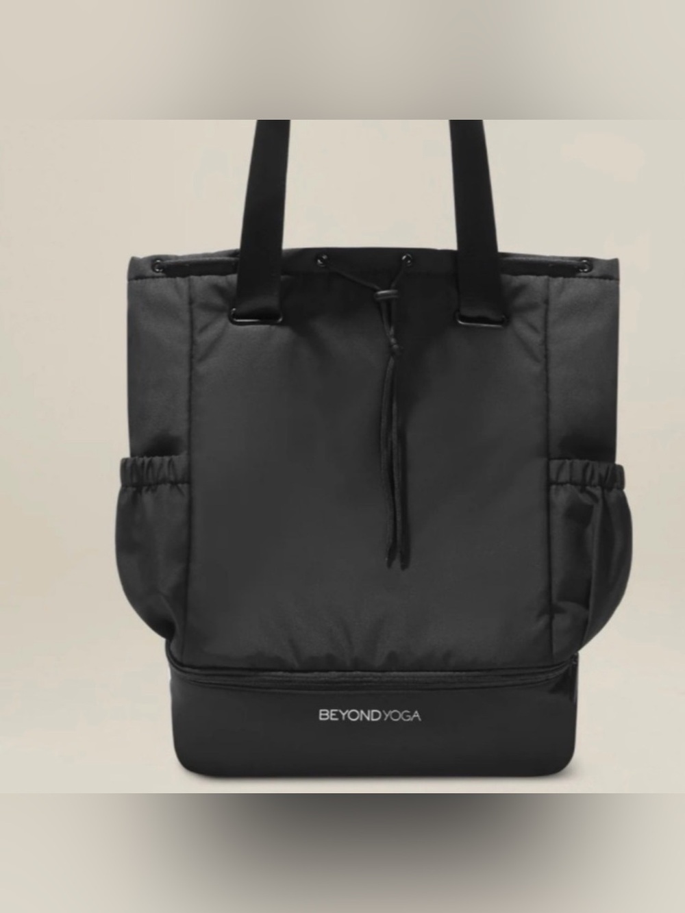 Beyond Yoga Black Zip-Base Utility Tote/Backpack